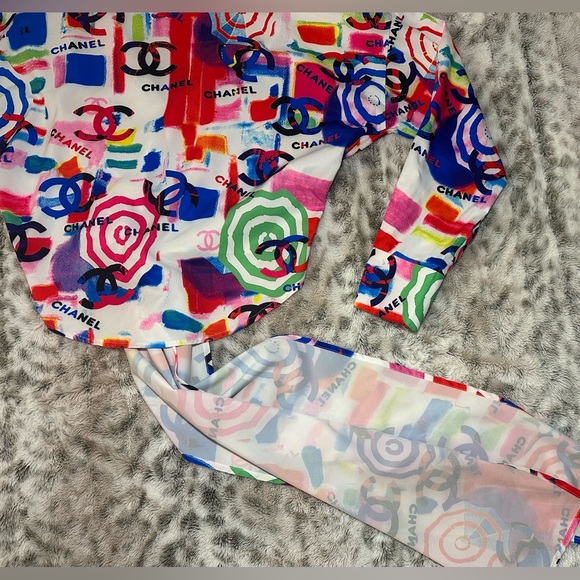 Chanel Colorful Logo Print Blouse - Picture 3 of 16